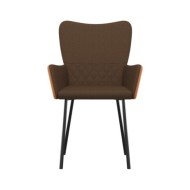 Chaises de salle à manger 2 pcs Marron Tissu et similicuir