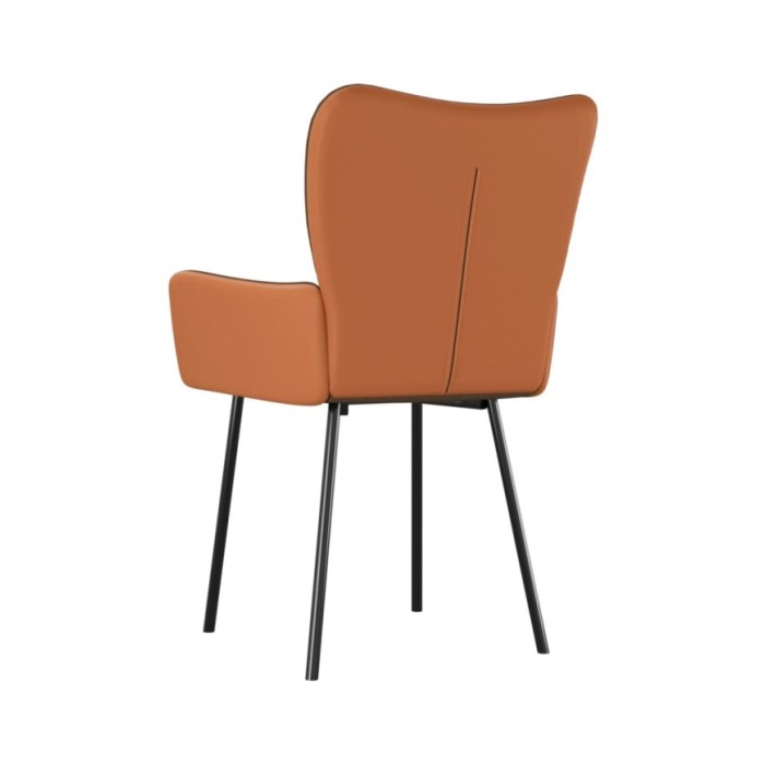 Chaises de salle à manger 2 pcs Marron Tissu et similicuir