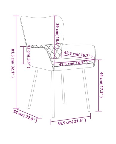 Chaises de salle à manger 2 pcs Marron Tissu et similicuir