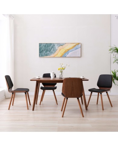 Chaises de salle à manger 4 pcs Noir Similicuir