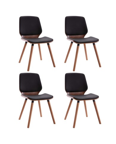 Chaises de salle à manger 4 pcs Noir Similicuir