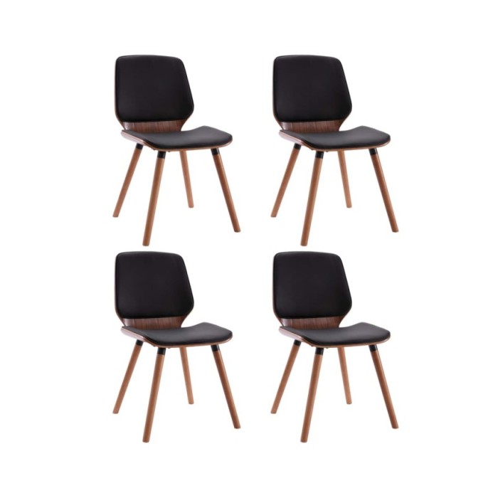 Chaises de salle à manger 4 pcs Noir Similicuir