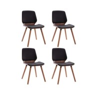 Chaises de salle à manger 4 pcs Noir Similicuir