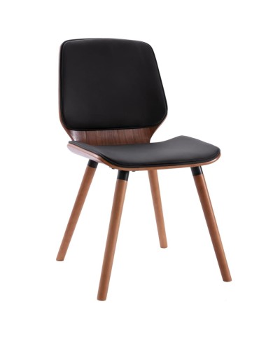 Chaises de salle à manger 4 pcs Noir Similicuir