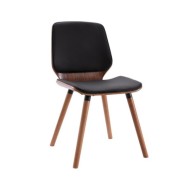 Chaises de salle à manger 4 pcs Noir Similicuir