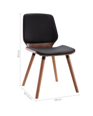 Chaises de salle à manger 4 pcs Noir Similicuir