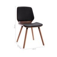 Chaises de salle à manger 4 pcs Noir Similicuir