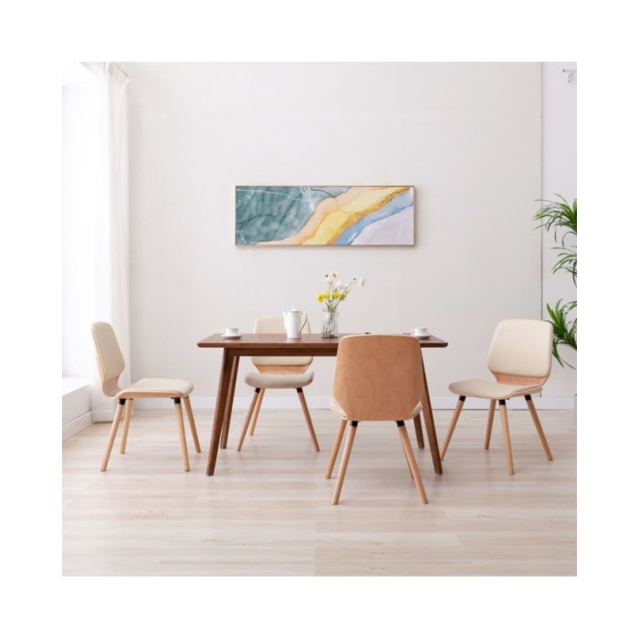Chaises de salle à manger 4 pcs Crème Similicuir