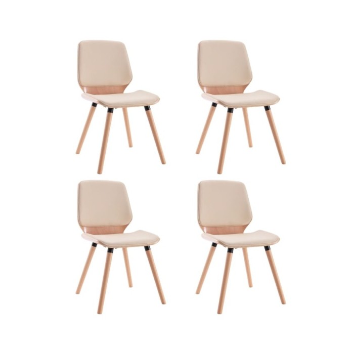 Chaises de salle à manger 4 pcs Crème Similicuir