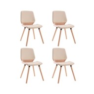 Chaises de salle à manger 4 pcs Crème Similicuir
