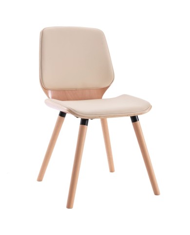 Chaises de salle à manger 4 pcs Crème Similicuir