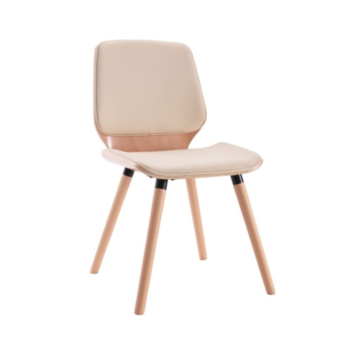 Chaises de salle à manger 4 pcs Crème Similicuir