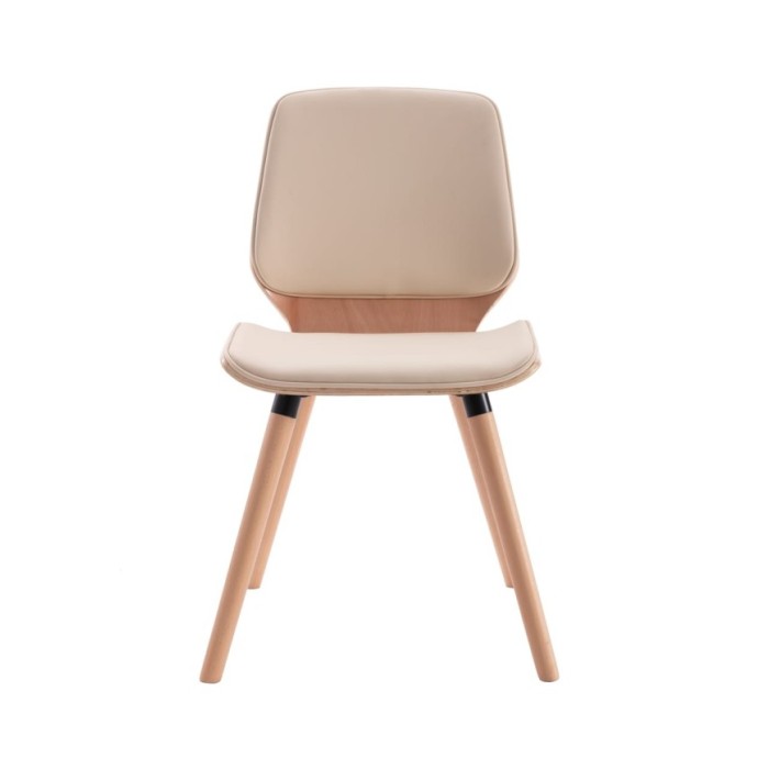 Chaises de salle à manger 4 pcs Crème Similicuir