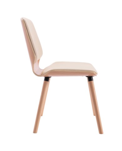 Chaises de salle à manger 4 pcs Crème Similicuir