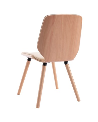 Chaises de salle à manger 4 pcs Crème Similicuir