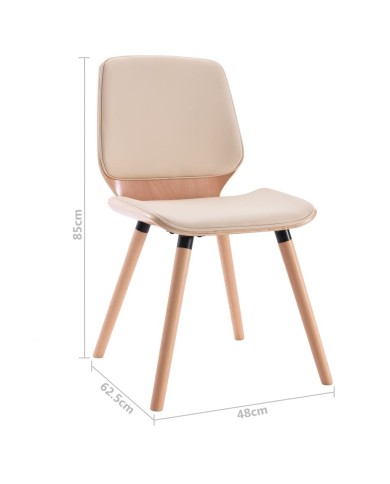 Chaises de salle à manger 4 pcs Crème Similicuir