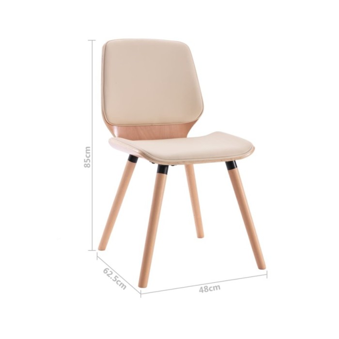 Chaises de salle à manger 4 pcs Crème Similicuir