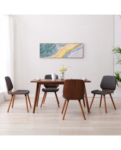 Chaises de salle à manger 4 pcs Gris Tissu