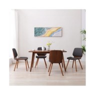 Chaises de salle à manger 4 pcs Gris Tissu