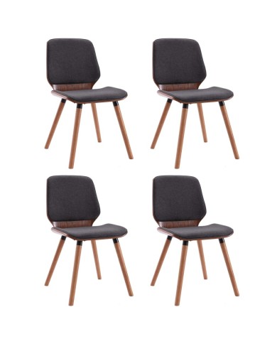 Chaises de salle à manger 4 pcs Gris Tissu