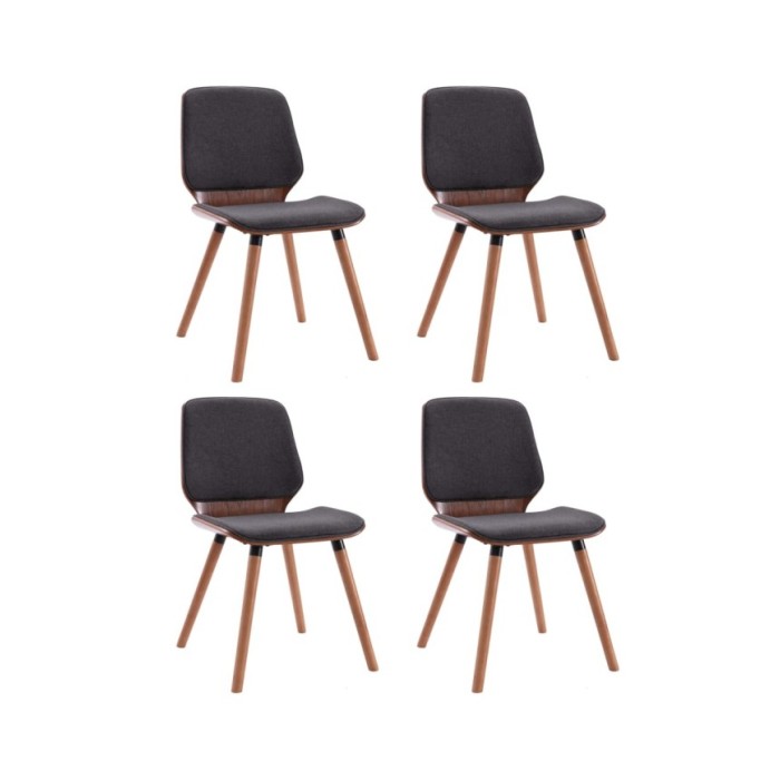 Chaises de salle à manger 4 pcs Gris Tissu