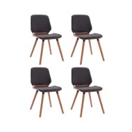 Chaises de salle à manger 4 pcs Gris Tissu