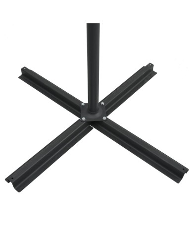 Parasol déporté avec LED et mât en acier 250x250 cm Taupe