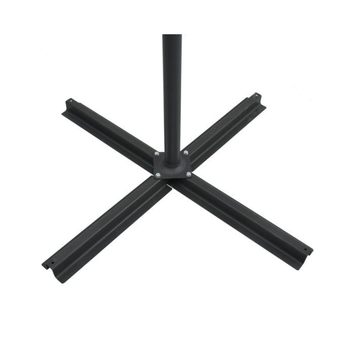 Parasol déporté avec LED et mât en acier 250x250 cm Taupe