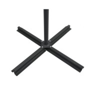 Parasol déporté avec LED et mât en acier 250x250 cm Taupe