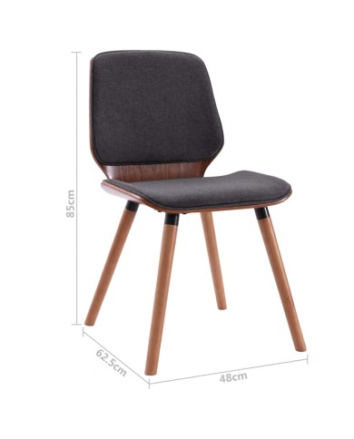 Chaises de salle à manger 4 pcs Gris Tissu