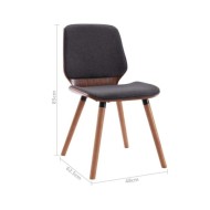 Chaises de salle à manger 4 pcs Gris Tissu