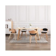 Chaises de salle à manger 4 pcs Bois courbé et similicuir