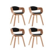 Chaises de salle à manger 4 pcs Bois courbé et similicuir