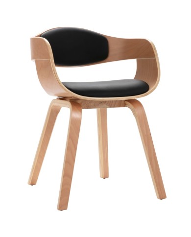 Chaises de salle à manger 4 pcs Bois courbé et similicuir