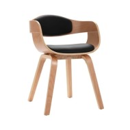 Chaises de salle à manger 4 pcs Bois courbé et similicuir