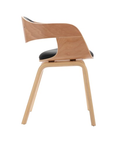 Chaises de salle à manger 4 pcs Bois courbé et similicuir