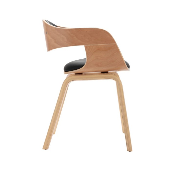 Chaises de salle à manger 4 pcs Bois courbé et similicuir