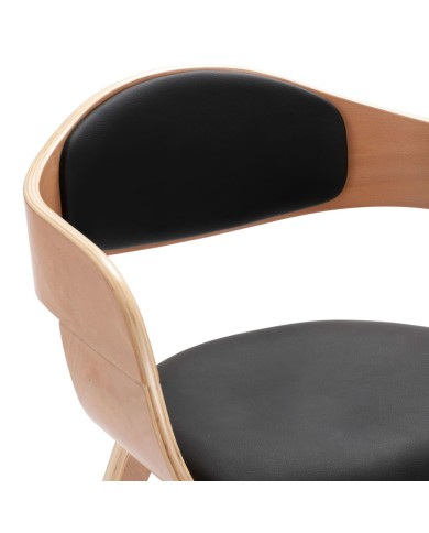Chaises de salle à manger 4 pcs Bois courbé et similicuir
