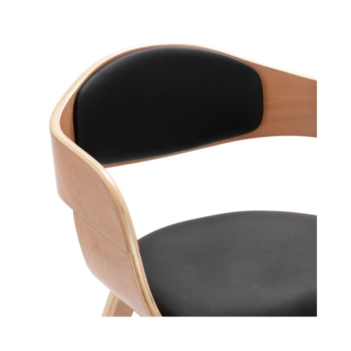 Chaises de salle à manger 4 pcs Bois courbé et similicuir