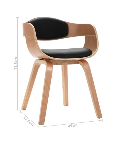 Chaises de salle à manger 4 pcs Bois courbé et similicuir