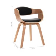 Chaises de salle à manger 4 pcs Bois courbé et similicuir