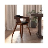 Chaise de salle à manger Noir Bois courbé et similicuir