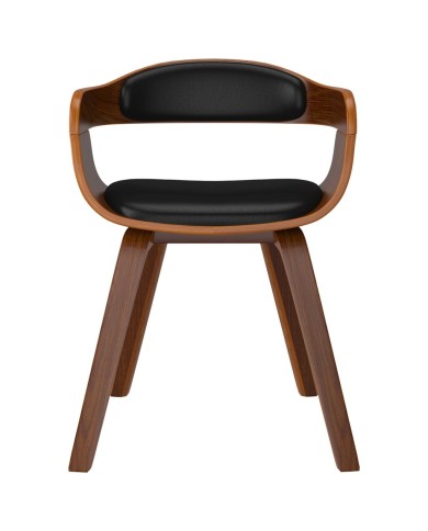 Chaise de salle à manger Noir Bois courbé et similicuir