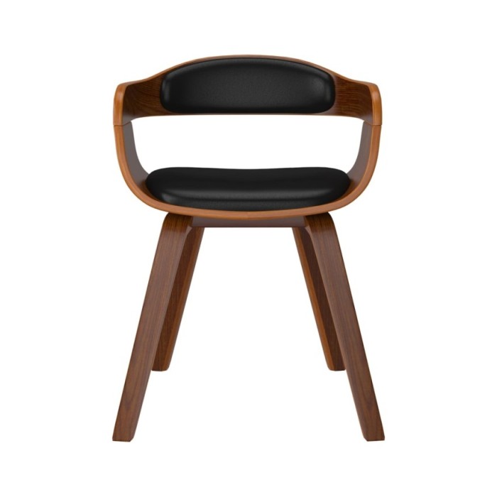 Chaise de salle à manger Noir Bois courbé et similicuir