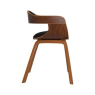 Chaise de salle à manger Noir Bois courbé et similicuir