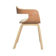 Chaise de salle à manger Crème Similicuir et bois courbé