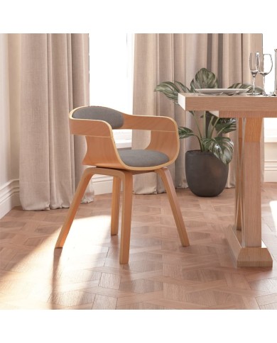 Chaise de salle à manger Taupe Bois courbé et tissu