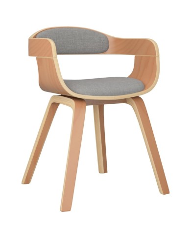 Chaise de salle à manger Taupe Bois courbé et tissu