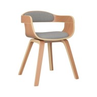 Chaise de salle à manger Taupe Bois courbé et tissu