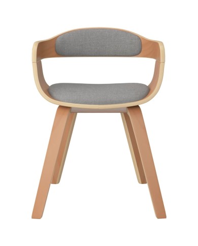 Chaise de salle à manger Taupe Bois courbé et tissu